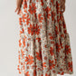 Festive Floral Shirred Dress