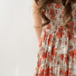 Festive Floral Shirred Dress