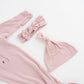 Dusty Rose 3-Piece Newborn Gown Set