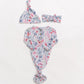 Bloom Knotted Baby Gown With Hat/Headband Option (Newborn-3 months)