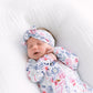 Bloom Knotted Baby Gown With Hat/Headband Option (Newborn-3 months)
