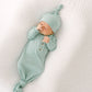 Mint Knotted Baby Gown With Hat/Headband Option (Newborn-3 months)
