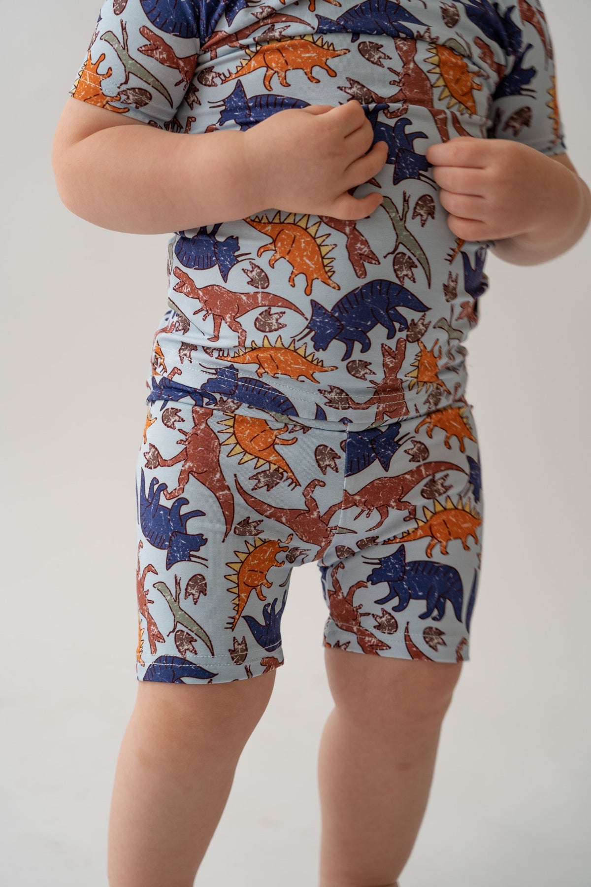 Blue Dino 2-Piece shorty Pajama Set
