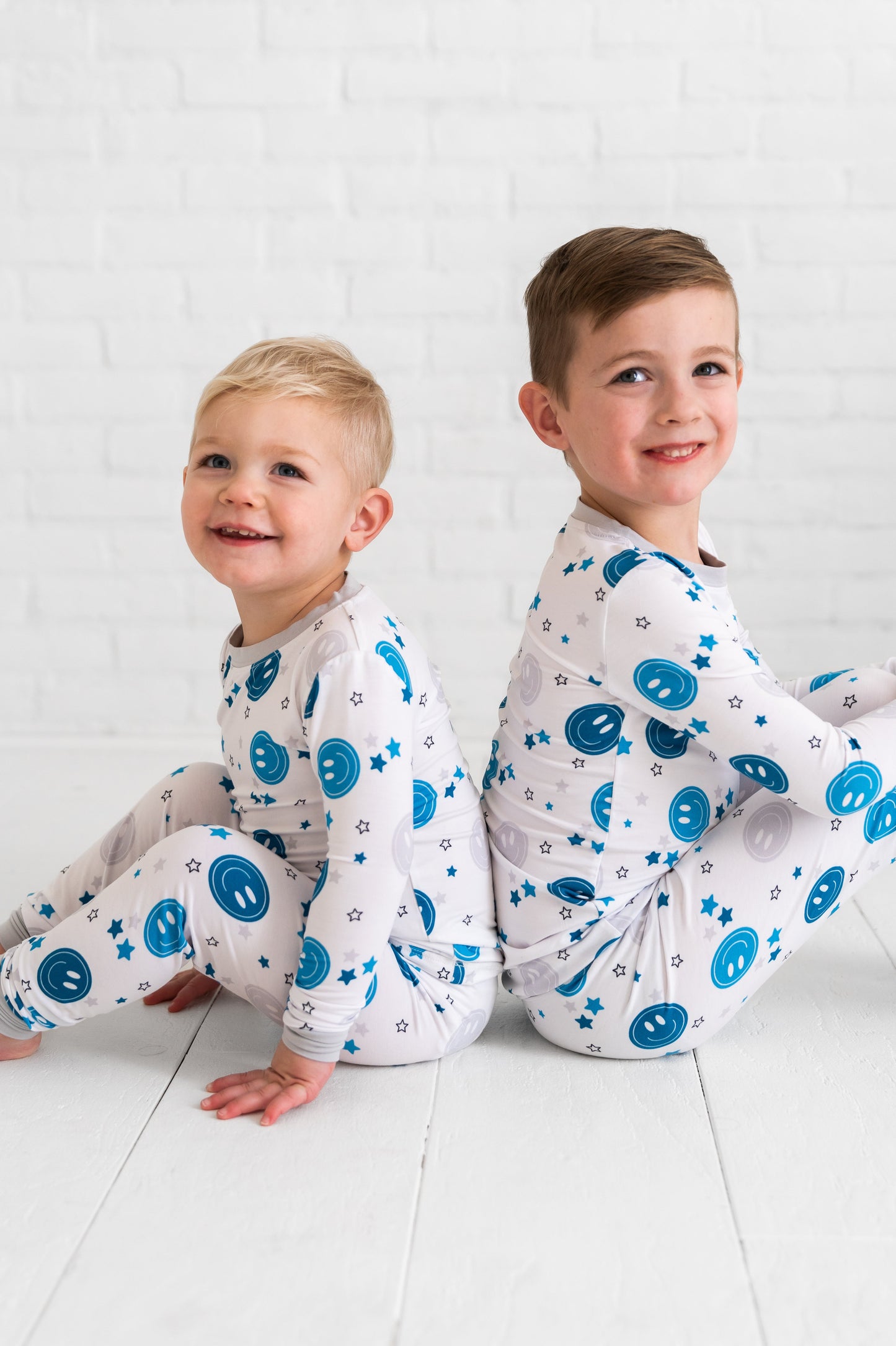 Blue Smiley 2-Piece Pajamas