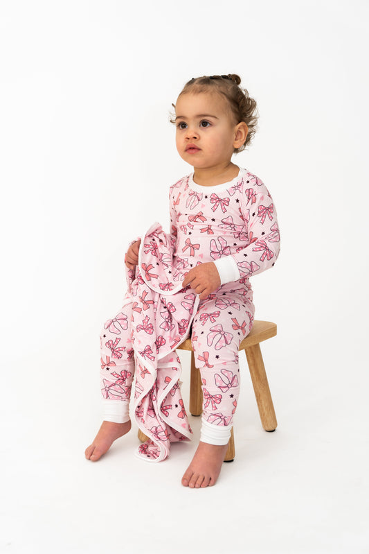 Pink Bow 2-Piece Pajama Set