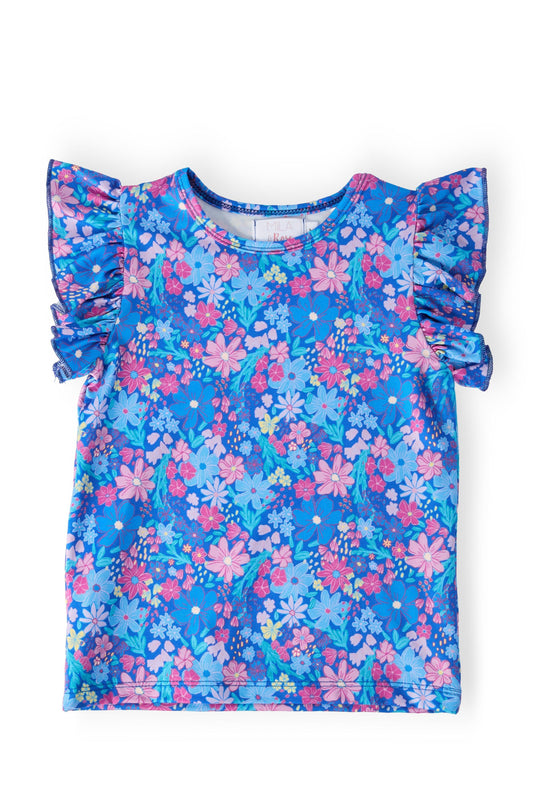 Dreaming Daisies Short Sleeve Ruffle Tee