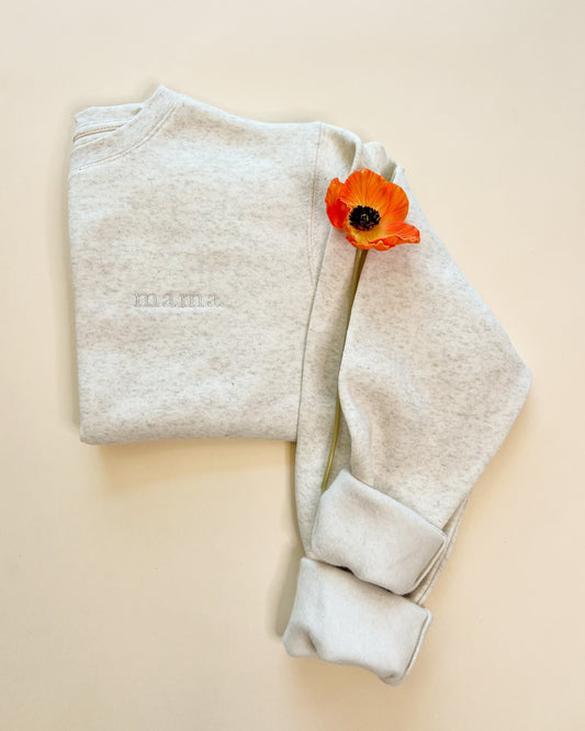 Mama Embroidered Classic Sweatshirt - Left Chest Design