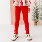 Holly Red | Ribbed SLIM LEGGINGS