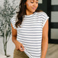 Everything In Between Striped Cap Sleeve Tee