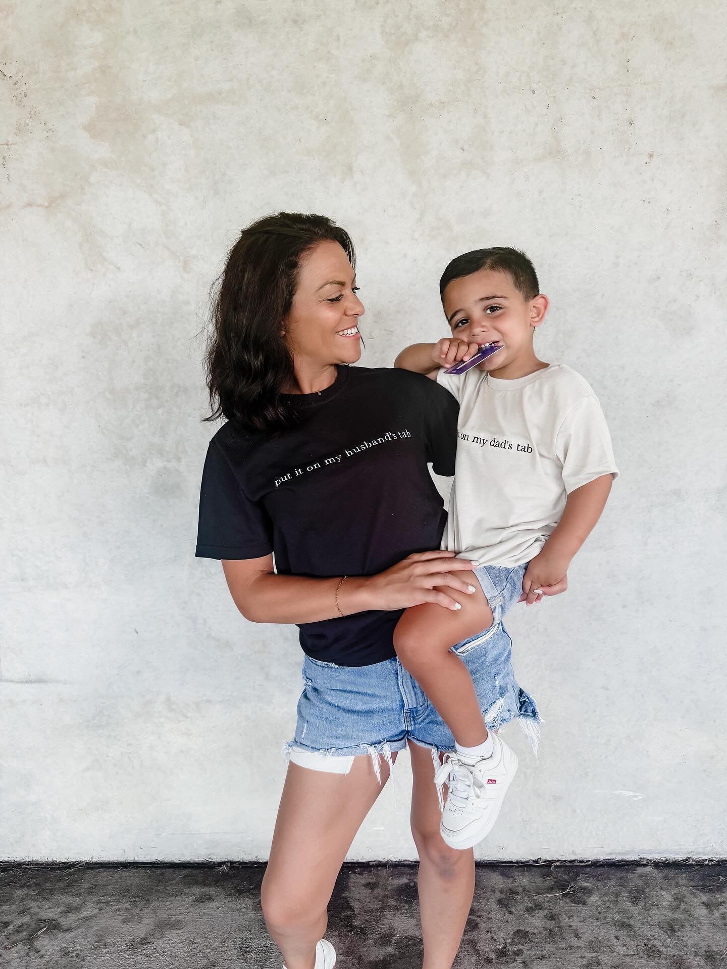 Put It On My Husband's Tab Embroidered T-Shirt