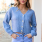 Heather Blue V-Neck Sweater Cardigan