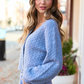 Heather Blue V-Neck Sweater Cardigan