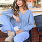 Heather Blue V-Neck Sweater Cardigan