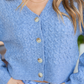 Heather Blue V-Neck Sweater Cardigan