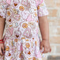 Snacks Bodysuit Dress- Pink