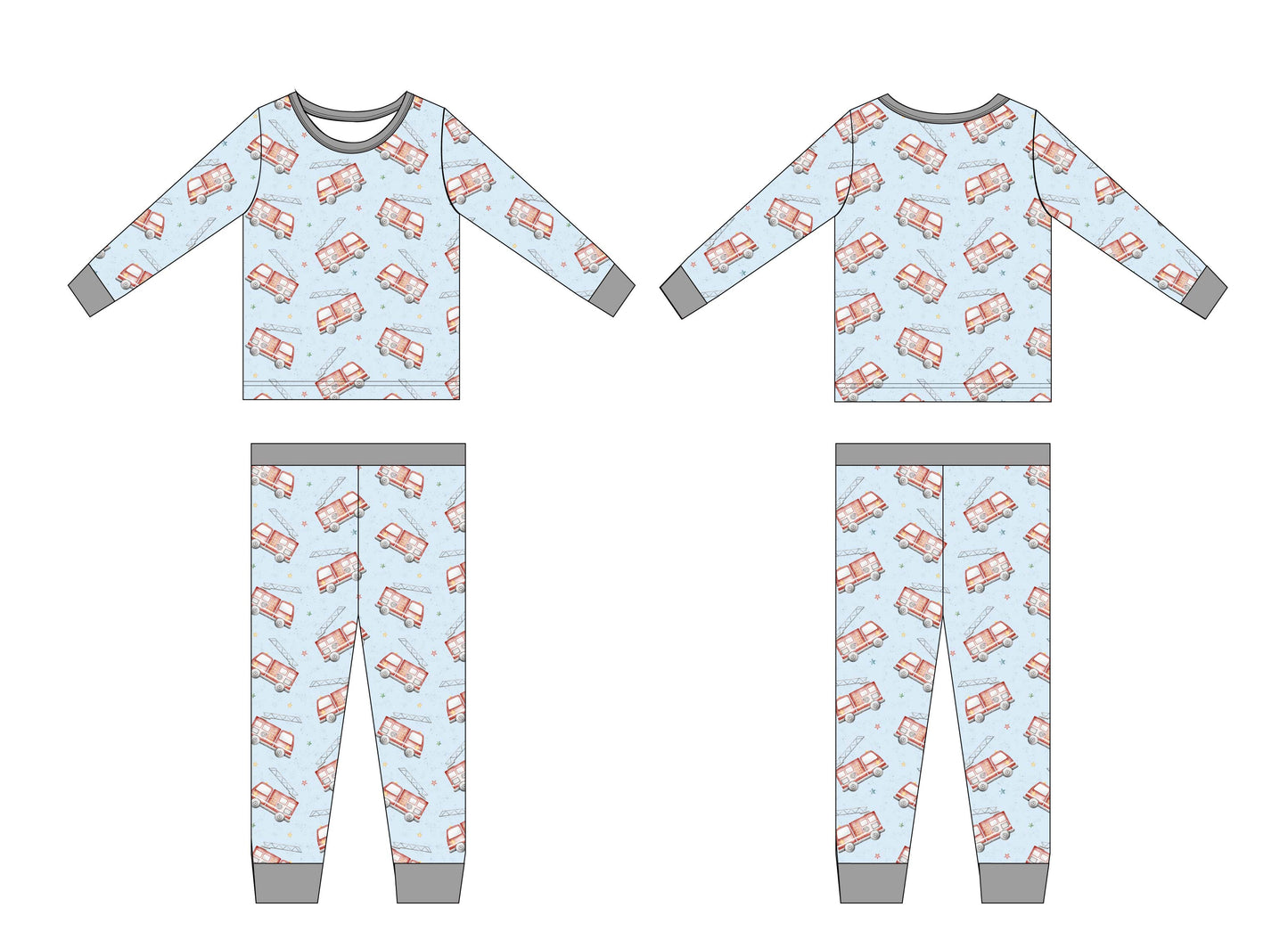 Firetruck 2-Piece Pajama Set