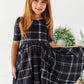 Black Plaid | Scoop Back Dress