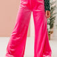 Hot Pink Velvet | Wide-Leg Pants