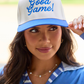 Good Game Royal/Natural Embroidered Trucker Hat
