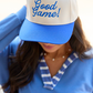 Good Game Royal/Natural Embroidered Trucker Hat