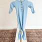 Baby Blue Newborn Knotted Gown & Hat Set