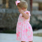 Bow Print Flutter Sleeve Girls Dress