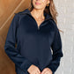 Hamptons Travel Half Zip Pullover in Navy