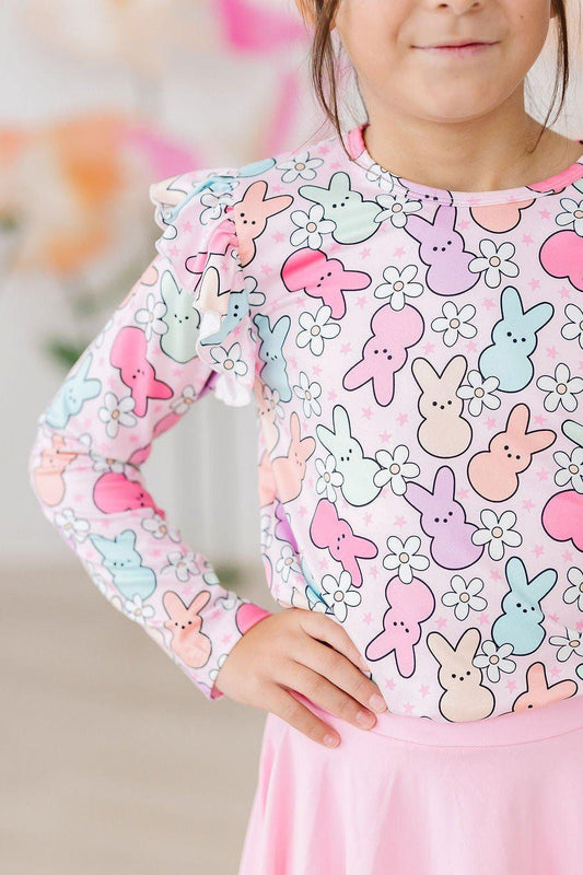 Hangin with My Peeps Long Sleeve Ruffle Tee