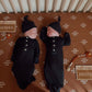 Black Newborn Knotted Gown and Hat Set