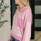 Here for Now Color Block Hoodie in Pink