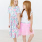 Hydrangea Short Sleeve Pocket Twirl Dress