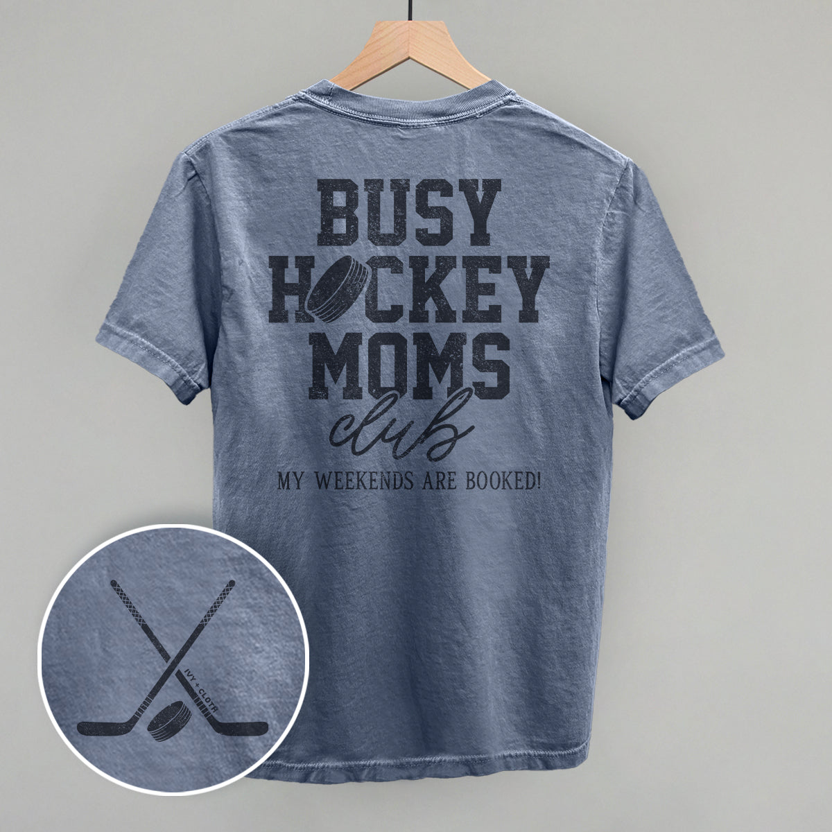 Busy Hockey Moms Club (Back Print) Tee/Sweatshirt- Multiple Options