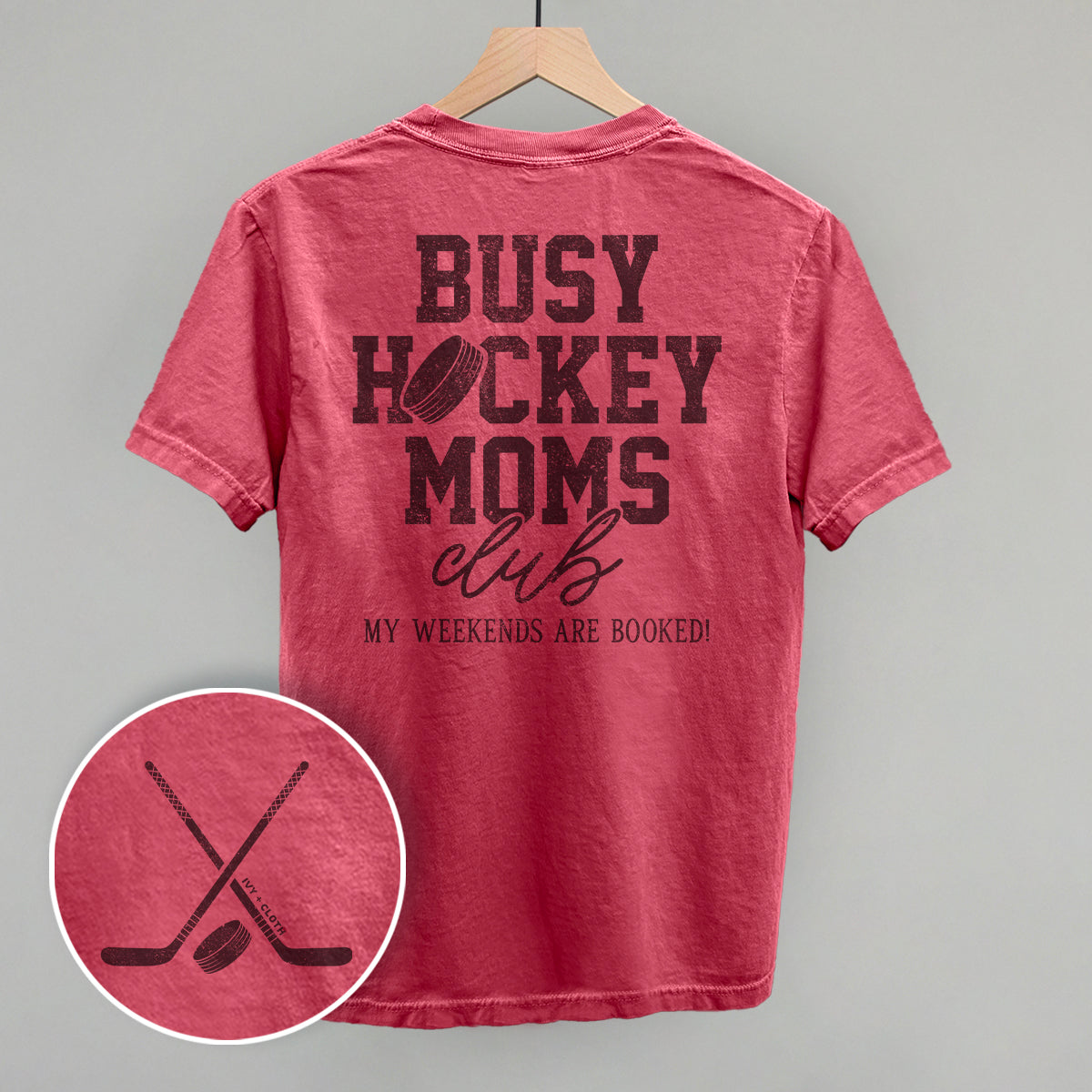 Busy Hockey Moms Club (Back Print) Tee/Sweatshirt- Multiple Options