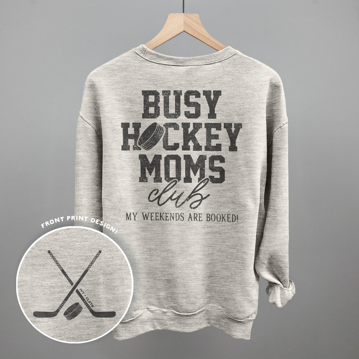 Busy Hockey Moms Club (Back Print) Tee/Sweatshirt- Multiple Options
