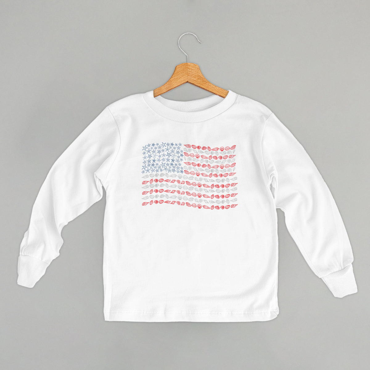 Seashell + Starfish Flag Tee & Sweatshirt- 3 Color Options