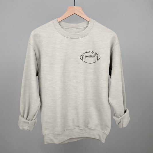 Game Day In Football Scribble (Left Chest) Tee/Sweatshirt- Multiple Options