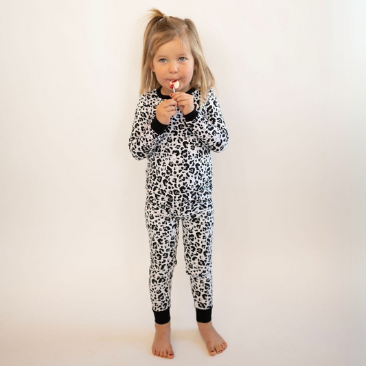 Two-Tone Leopard Print Two-Piece Pajama Set