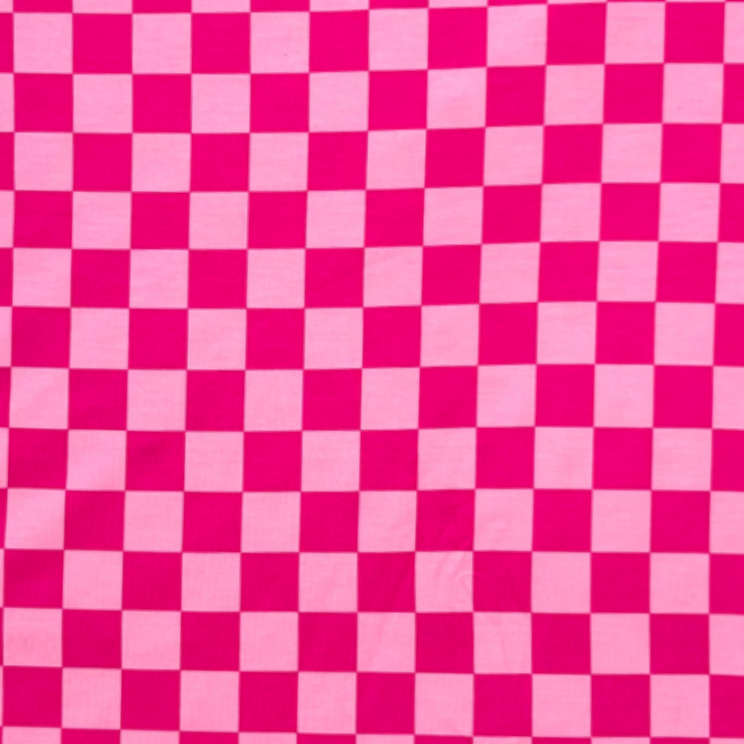 Pink Checkered Convertible Ruffle Zippy