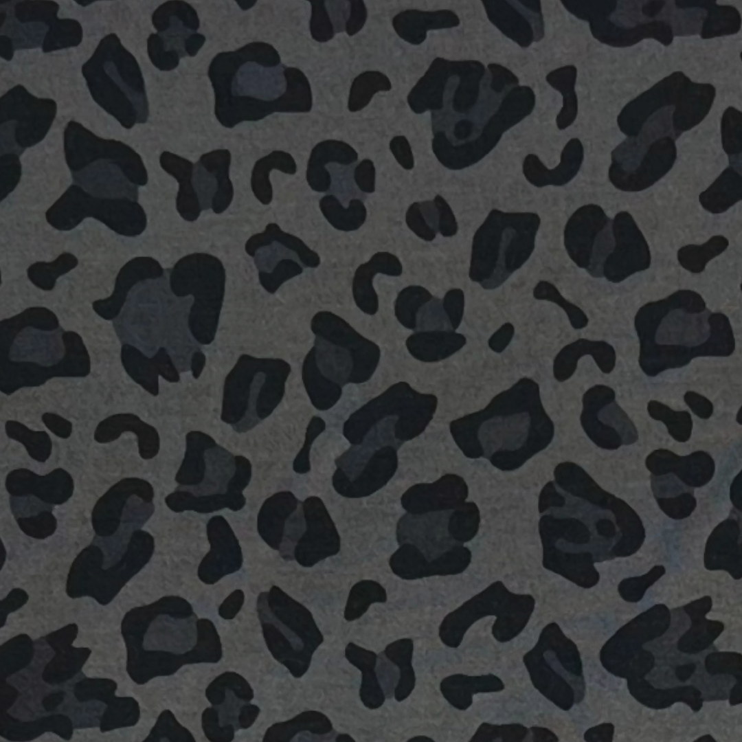 Black Leopard Print Two-Piece Pajama Set