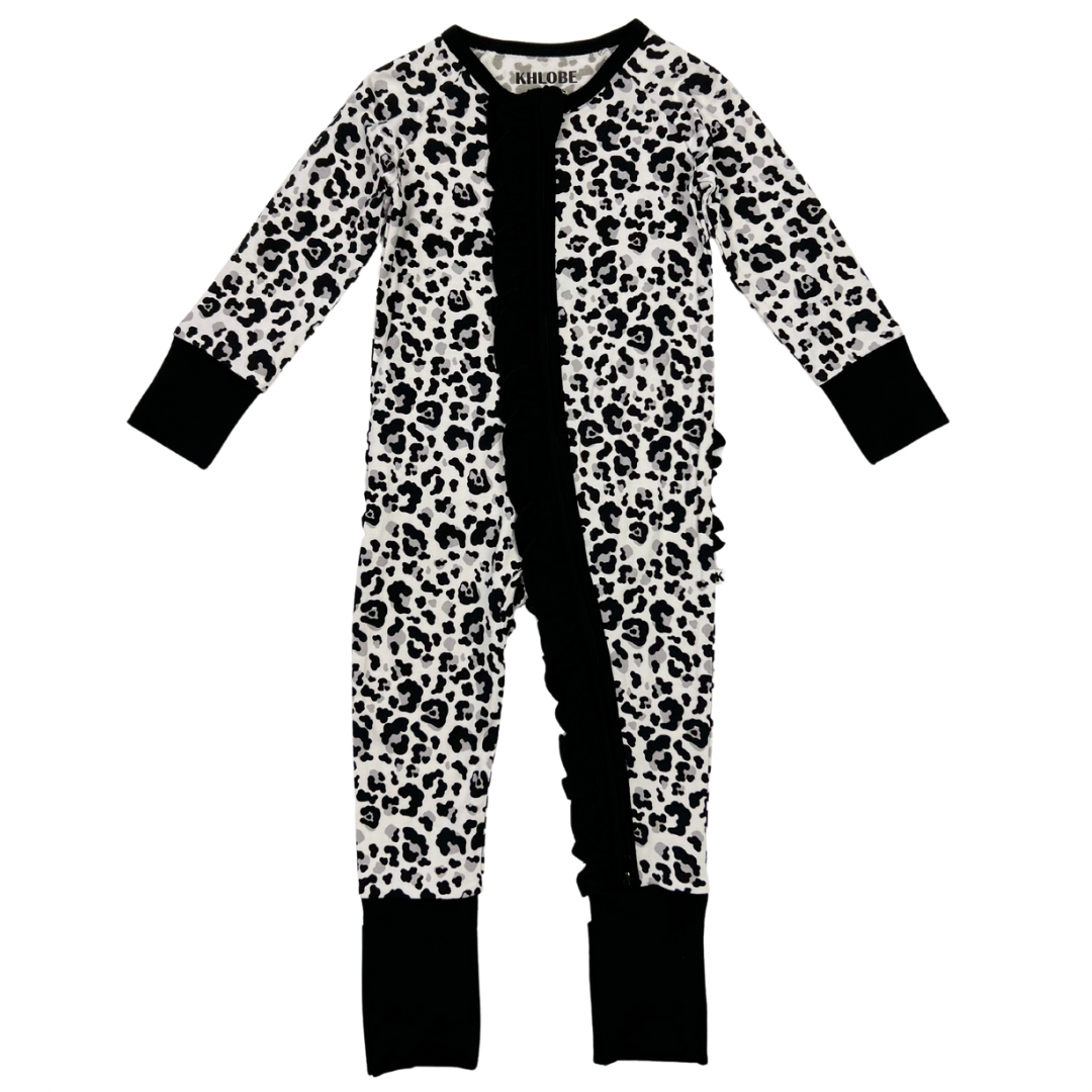 Two-Tone Leopard Print Convertible Ruffle Zippy