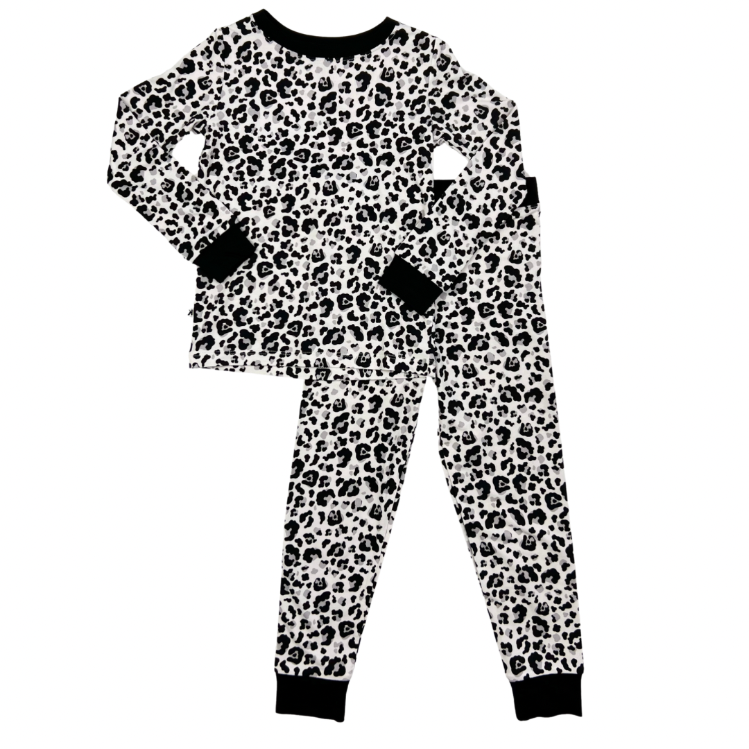 Two-Tone Leopard Print Two-Piece Pajama Set