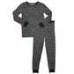 Black Leopard Print Two-Piece Pajama Set