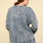 Laina Mineral Washed French Terry Sweatshirt- Denim (Size Small)