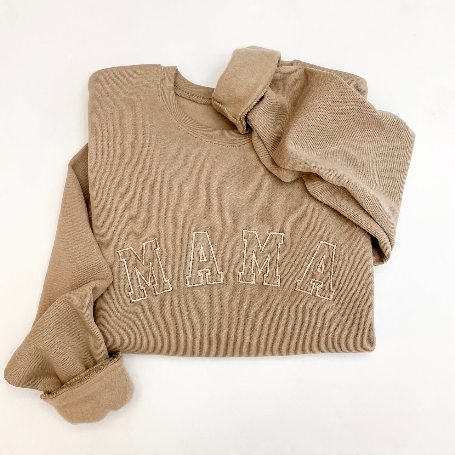 Mama Varsity Embroidered Crewneck Sweatshirt - Neutrals