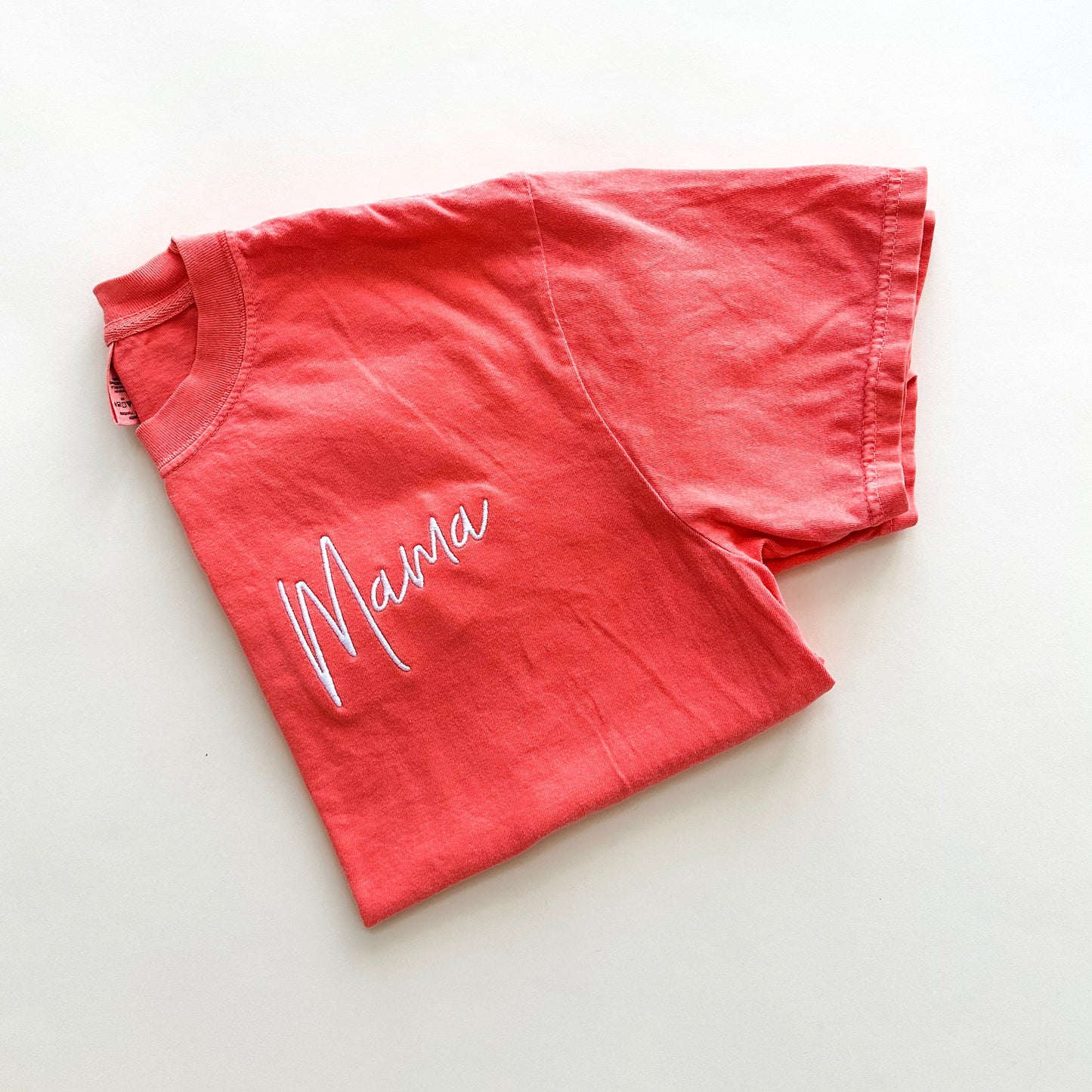 Mama Embroidered Handwritten Tee - 5 Colors