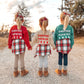 Kids Christmas Morning Crew Waffle Sleeve Crewneck - Oat
