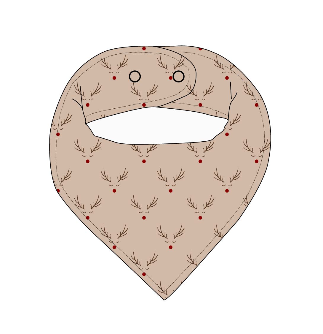 Reindeer Ridge Ribbed Bandana Bib