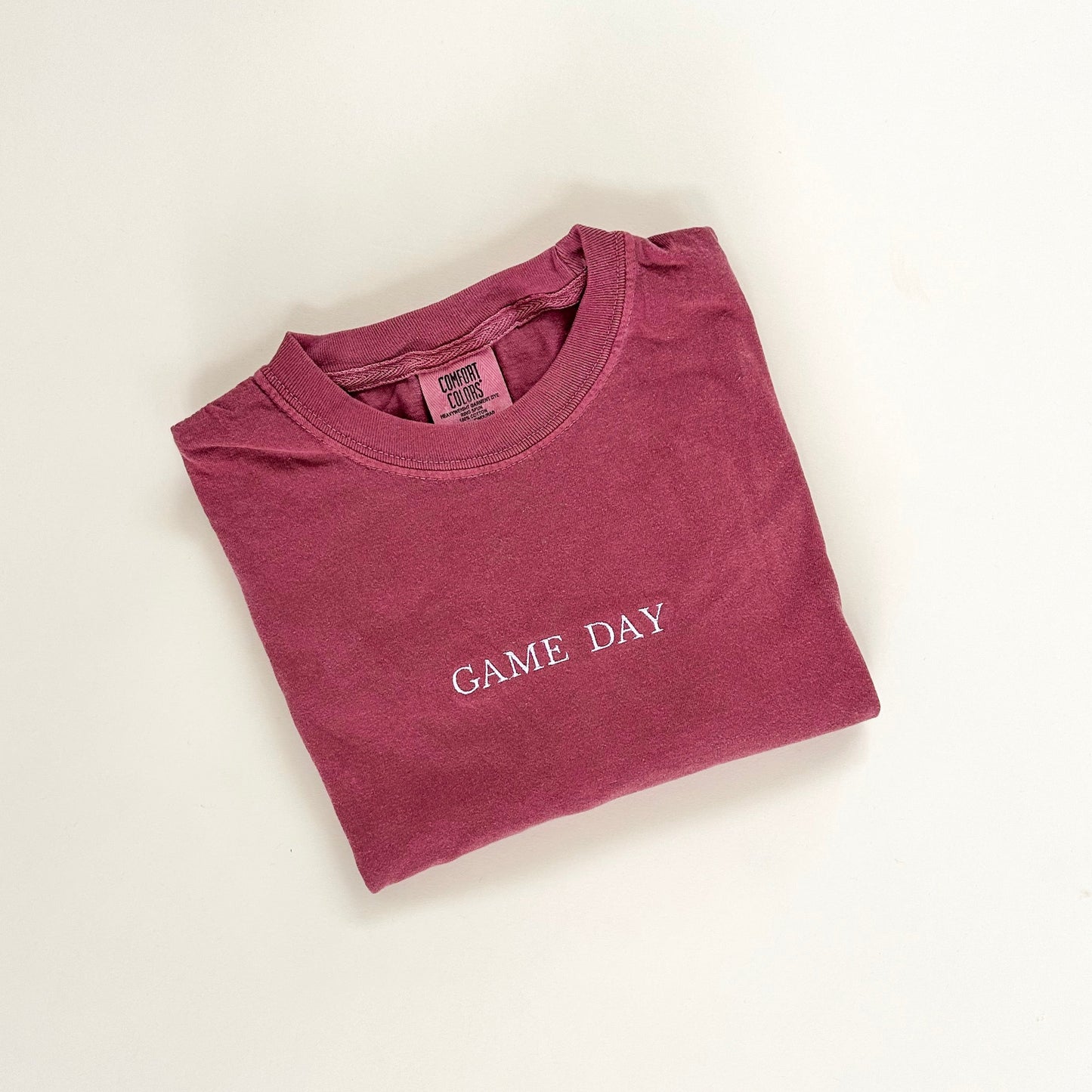 Game Day Minimal Embroidered Tee- 9 Colors