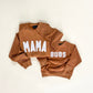 Mama Chenille Adult Waffle Sleeve Crewneck - Faded Autumn