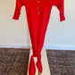 Holiday Red Knotted Baby Gown Set With Hat/Headband Option (Newborn-3 months)
